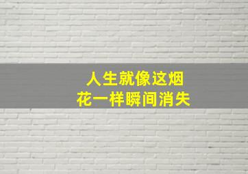 人生就像这烟花一样瞬间消失