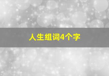 人生组词4个字