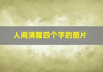 人间清醒四个字的图片