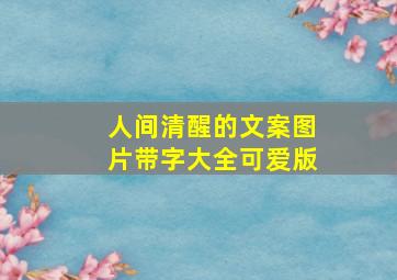 人间清醒的文案图片带字大全可爱版