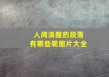 人间清醒的段落有哪些呢图片大全