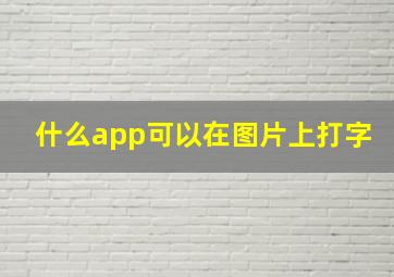 什么app可以在图片上打字