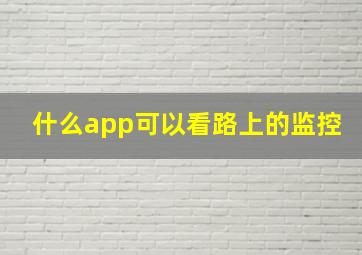 什么app可以看路上的监控