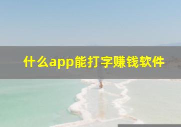 什么app能打字赚钱软件