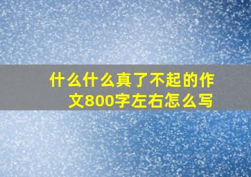 什么什么真了不起的作文800字左右怎么写