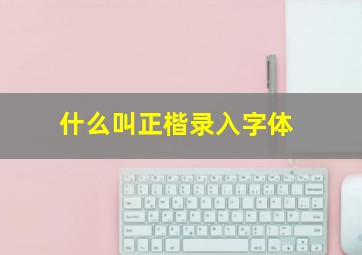 什么叫正楷录入字体