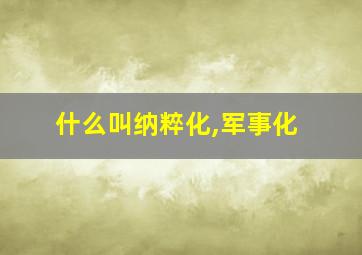 什么叫纳粹化,军事化