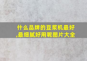 什么品牌的豆浆机最好,最细腻好用呢图片大全