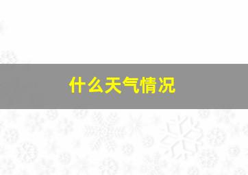 什么天气情况