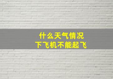 什么天气情况下飞机不能起飞