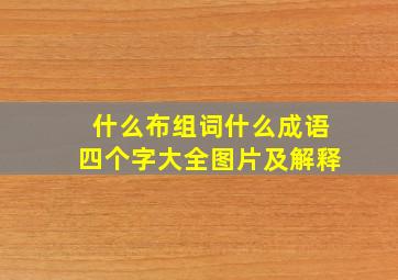 什么布组词什么成语四个字大全图片及解释