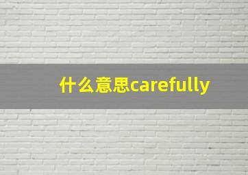 什么意思carefully