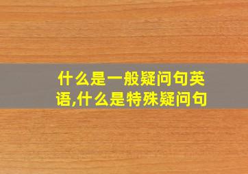 什么是一般疑问句英语,什么是特殊疑问句