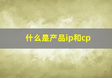 什么是产品ip和cp