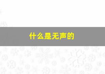 什么是无声的