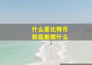 什么是比特币到底能做什么