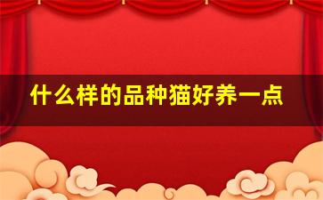 什么样的品种猫好养一点