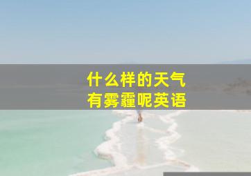 什么样的天气有雾霾呢英语