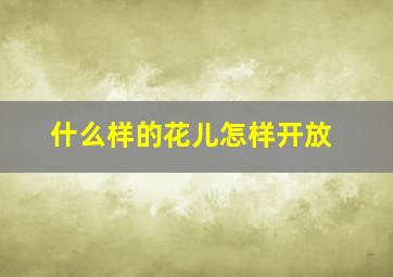 什么样的花儿怎样开放