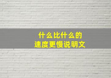 什么比什么的速度更慢说明文