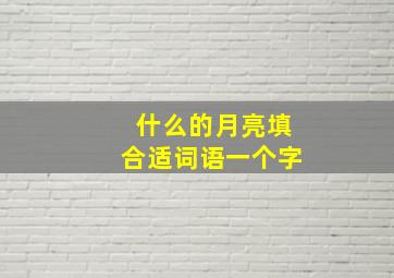 什么的月亮填合适词语一个字