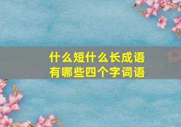 什么短什么长成语有哪些四个字词语