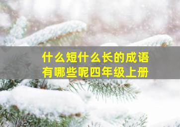 什么短什么长的成语有哪些呢四年级上册