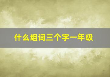 什么组词三个字一年级