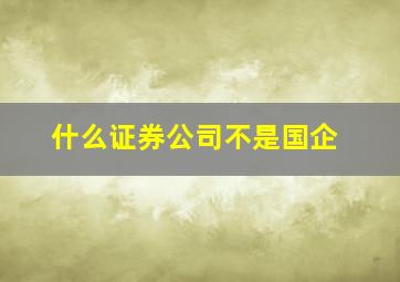 什么证券公司不是国企