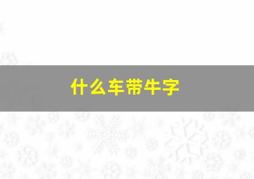 什么车带牛字