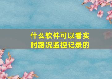 什么软件可以看实时路况监控记录的