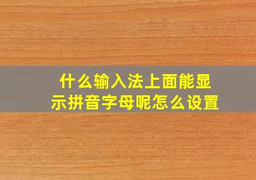 什么输入法上面能显示拼音字母呢怎么设置