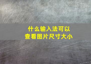 什么输入法可以查看图片尺寸大小