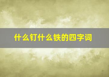 什么钉什么铁的四字词