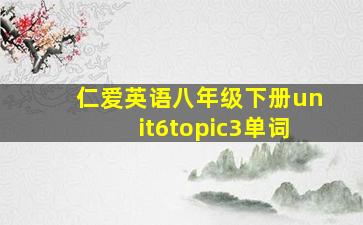 仁爱英语八年级下册unit6topic3单词