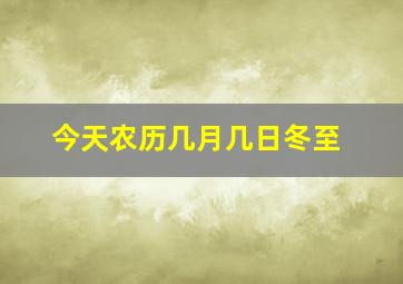 今天农历几月几日冬至