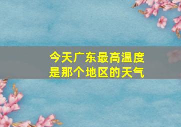 今天广东最高温度是那个地区的天气