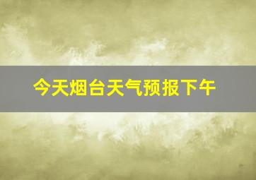 今天烟台天气预报下午