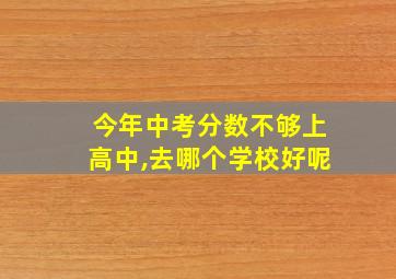 今年中考分数不够上高中,去哪个学校好呢