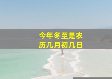 今年冬至是农历几月初几日