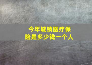 今年城镇医疗保险是多少钱一个人