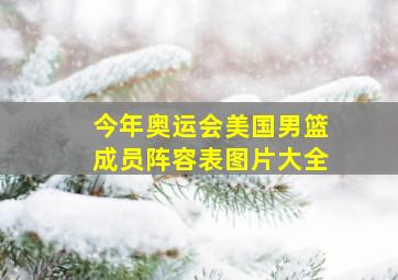 今年奥运会美国男篮成员阵容表图片大全