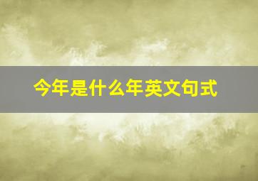 今年是什么年英文句式