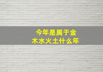 今年是属于金木水火土什么年