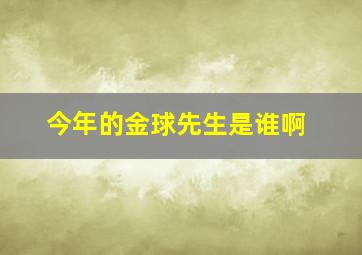 今年的金球先生是谁啊