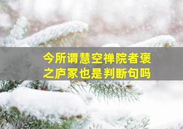 今所谓慧空禅院者褒之庐冢也是判断句吗