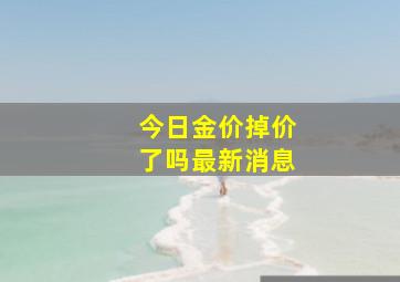 今日金价掉价了吗最新消息