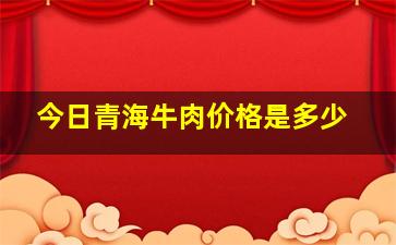 今日青海牛肉价格是多少