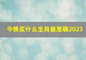 今晚买什么生肖最准确2023