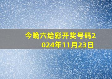 今晚六给彩开奖号码2024年11月23日